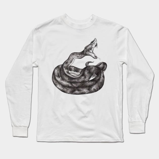 Snake Long Sleeve T-Shirt by GnauArt